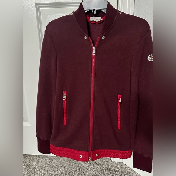 Moncler Man zip up hoodie! Beautiful burgundy color. - Picture 10 of 11